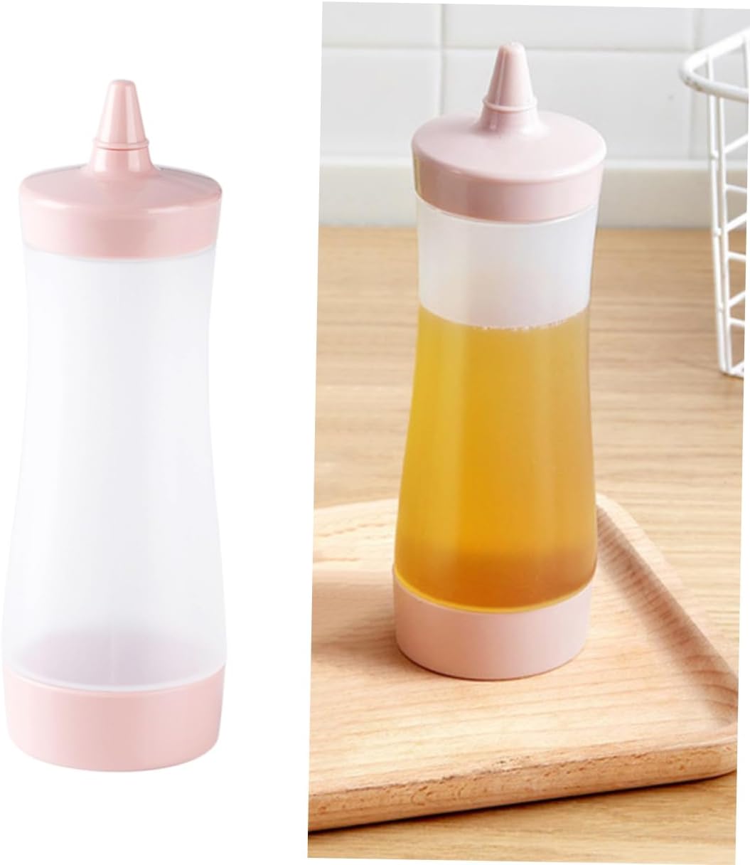 Pink Reusable Condiment Squeeze Bottles 6 Pcs Set