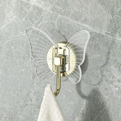 GLEAVI 2Pcs Butterfly Adhesive Wall Hooks Key Hangers for Home Storage