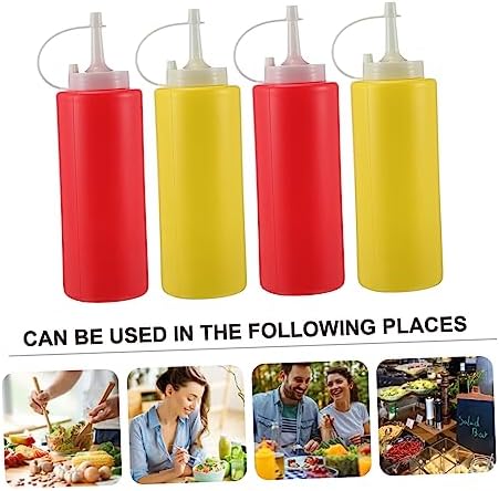 4Pcs Jam Squeeze Bottles 350ML Seasoning Containers 1
