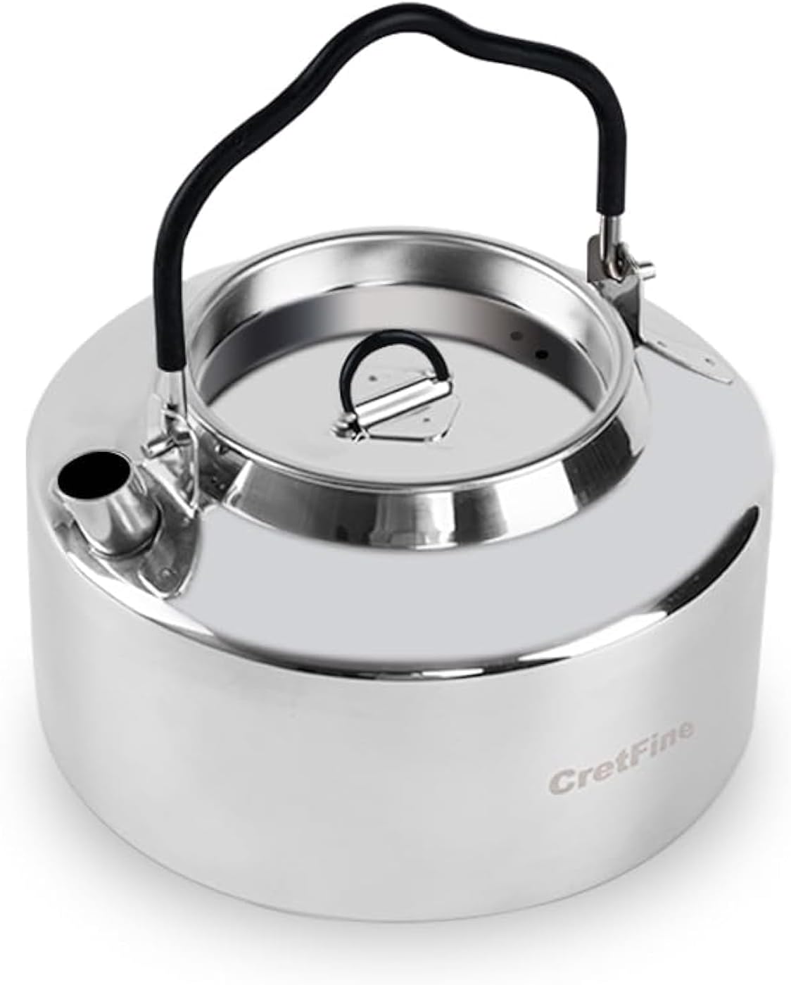 CretFine 304 Stainless Steel Camping Tea Kettle with Mesh Bag