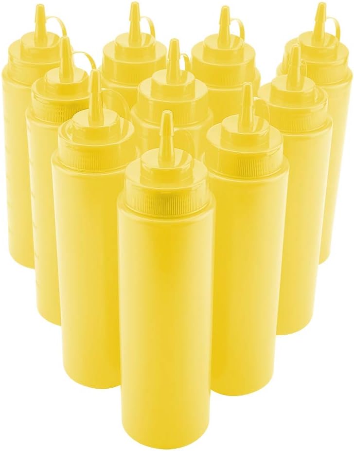 Condiment Squeeze Bottles 720ml 10pcs Plastic PE with Narrow Nozzle