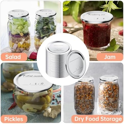 60 PCS Regular Mouth Mason Jar Lids for Vacuum Sealing 1