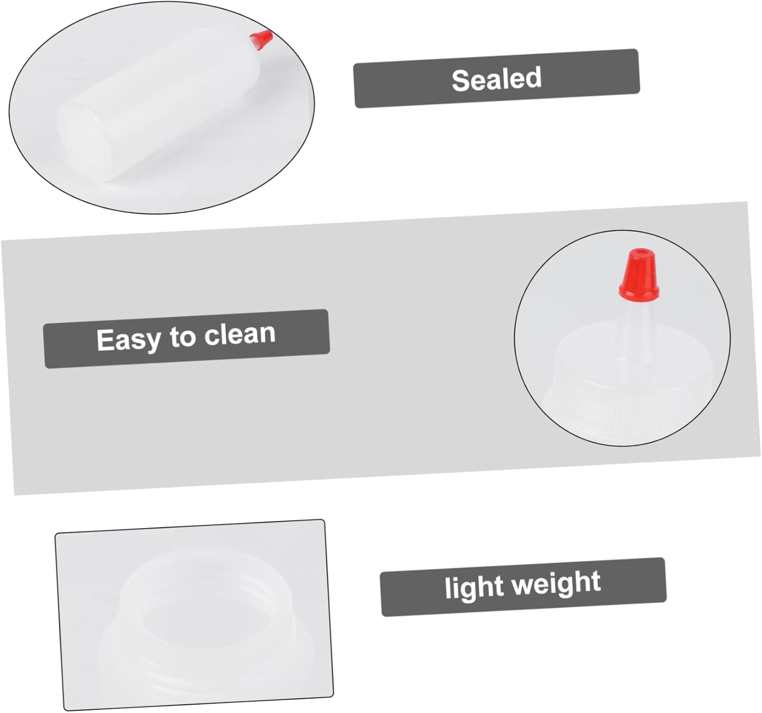 10pcs Clear Condiment Squeeze Bottles with Lids Set