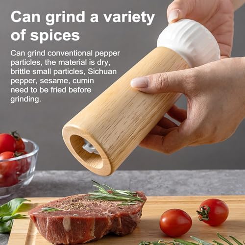 Qinlenyan Adjustable Coarseness Wood Pepper Mill