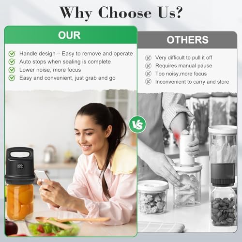 Miisekmy Electric Mason Jar Vacuum Sealer Kit
