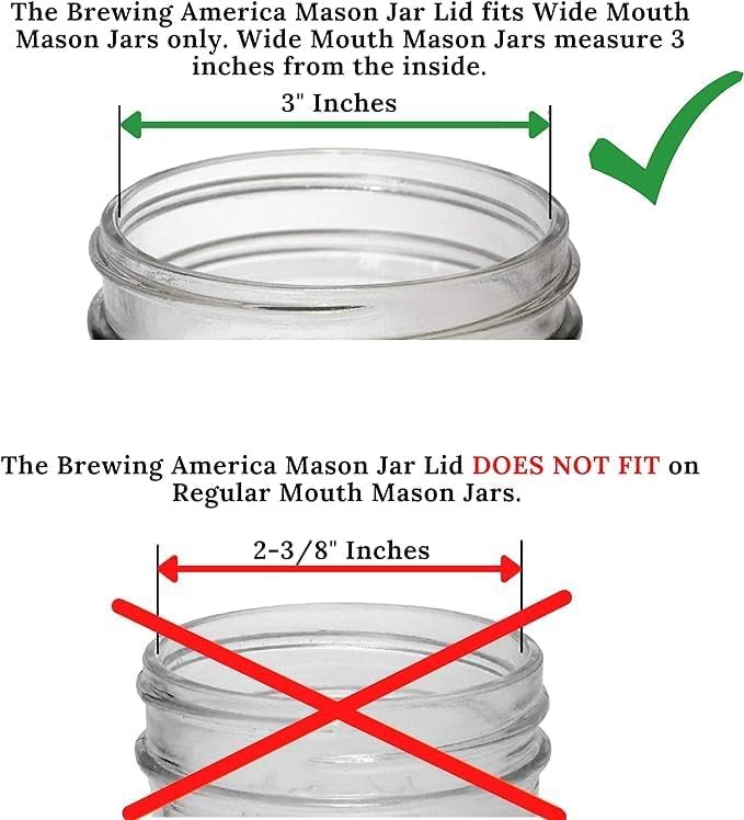 Mason Jar Lids Wide Mouth Plastic 4 Pack - Made in USA Yellow