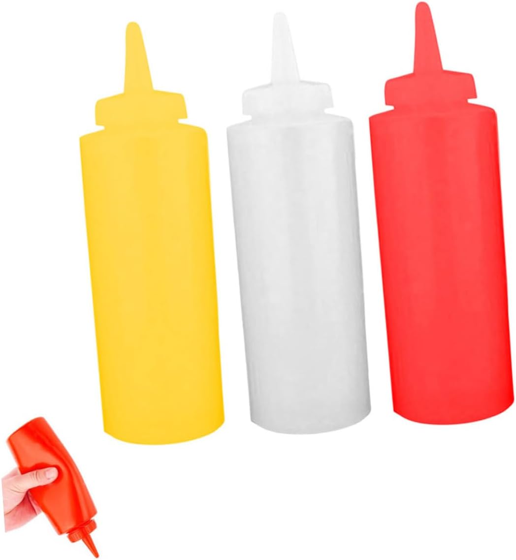 HOLIDYOYO 3pcs Reusable Condiment Squeeze Bottles Set