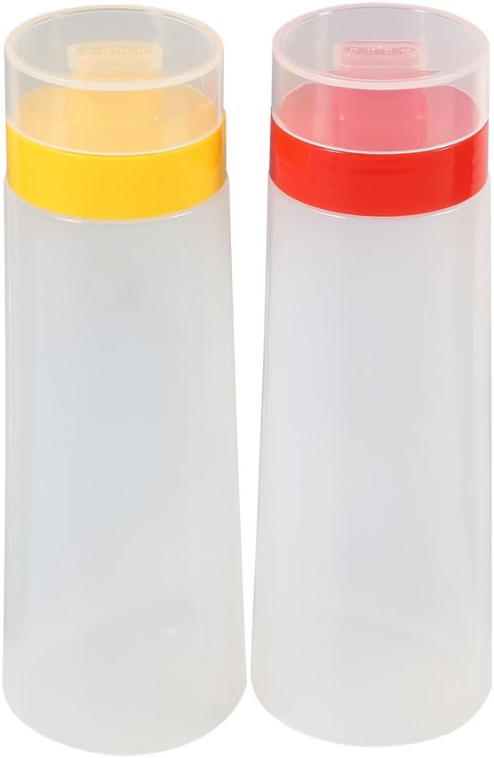 TITA-DONG 4 Hole Condiment Squeeze Bottle 300ml Food Grade Resin Ketchup Dispenser