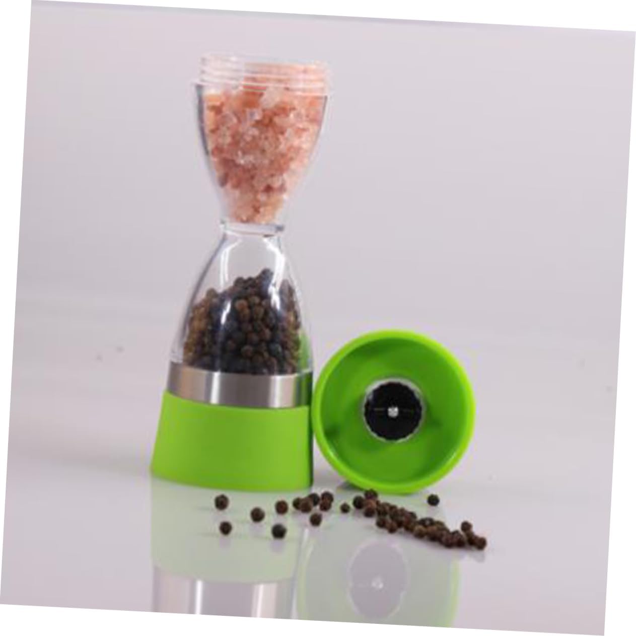 VINTORKY Manual Ceramic Pepper Mill Green Double Side 1