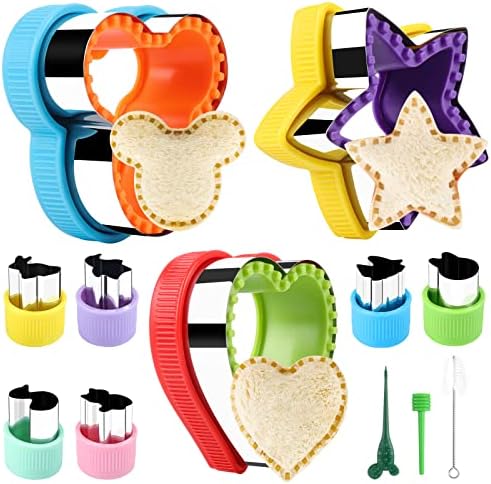 FASTSPOK 12Pcs Sandwich Cutter Sealer Set for Kids