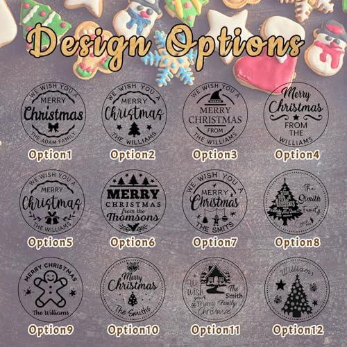 Personalized Christmas Cookie Stamp with Family Name Customized Cutter Mold