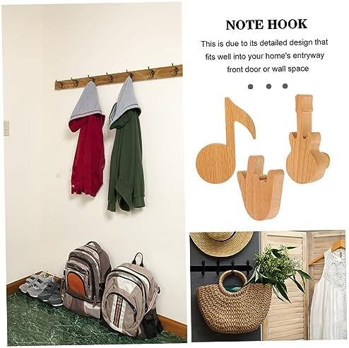 GLEAVI 3Pcs Wood Coat Hooks for Home Storage