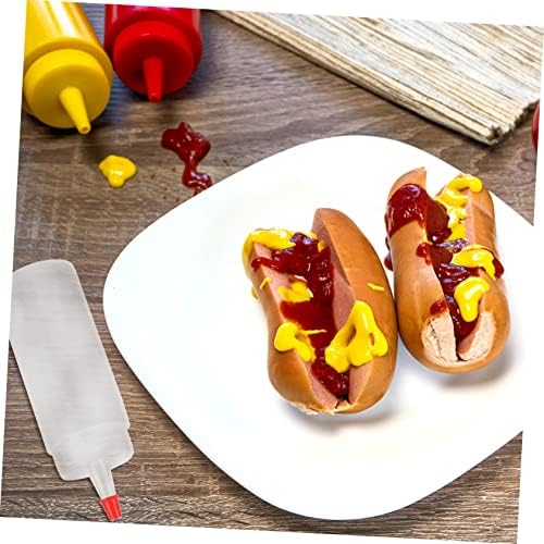 10pcs Clear Condiment Squeeze Bottles with Lids Set