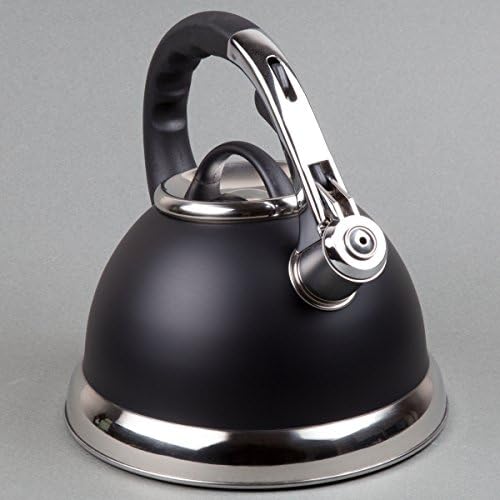 Creative Home Camille 3-Quart Whistling Tea Kettle Opaque Black