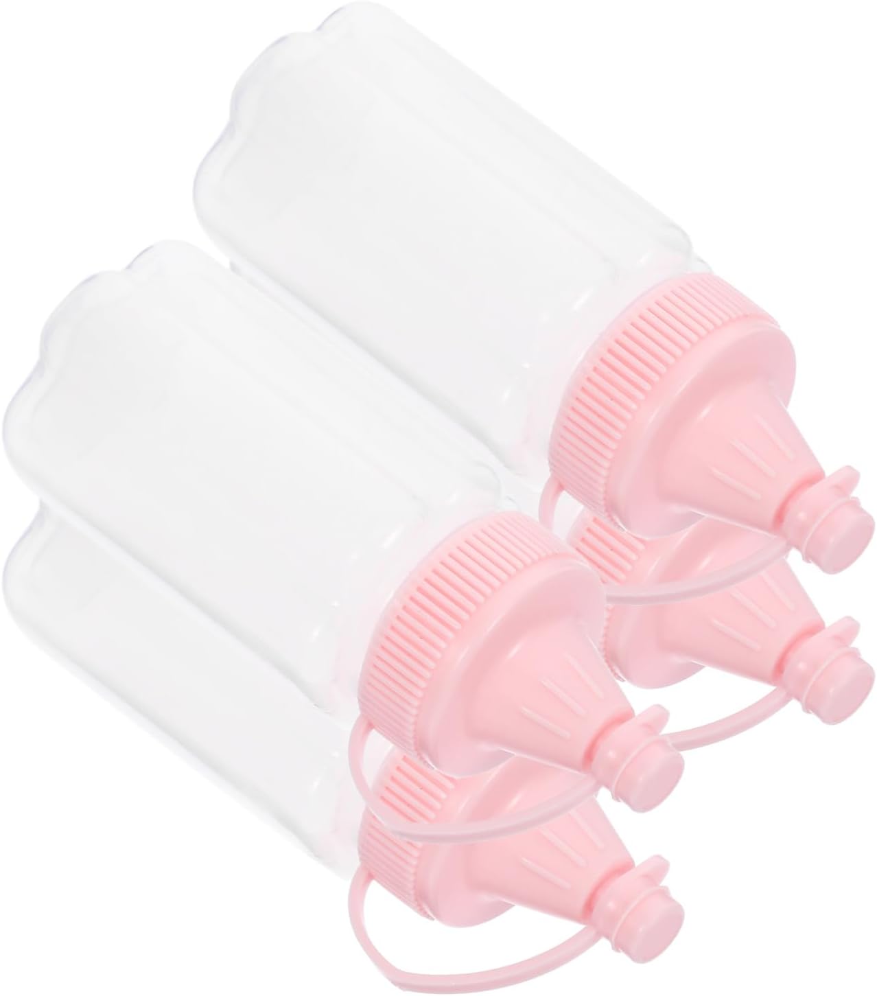 HOLIDYOYO 4pcs Clear Plastic Condiment Squeeze Bottles 1