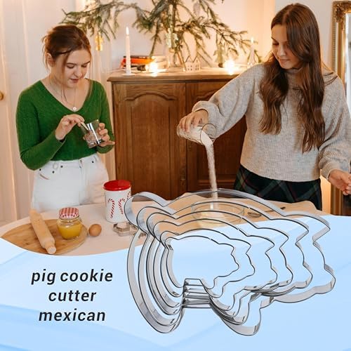 Cieloglim 6PCS Pig Cookie Cutters for Mexican Concha Bread