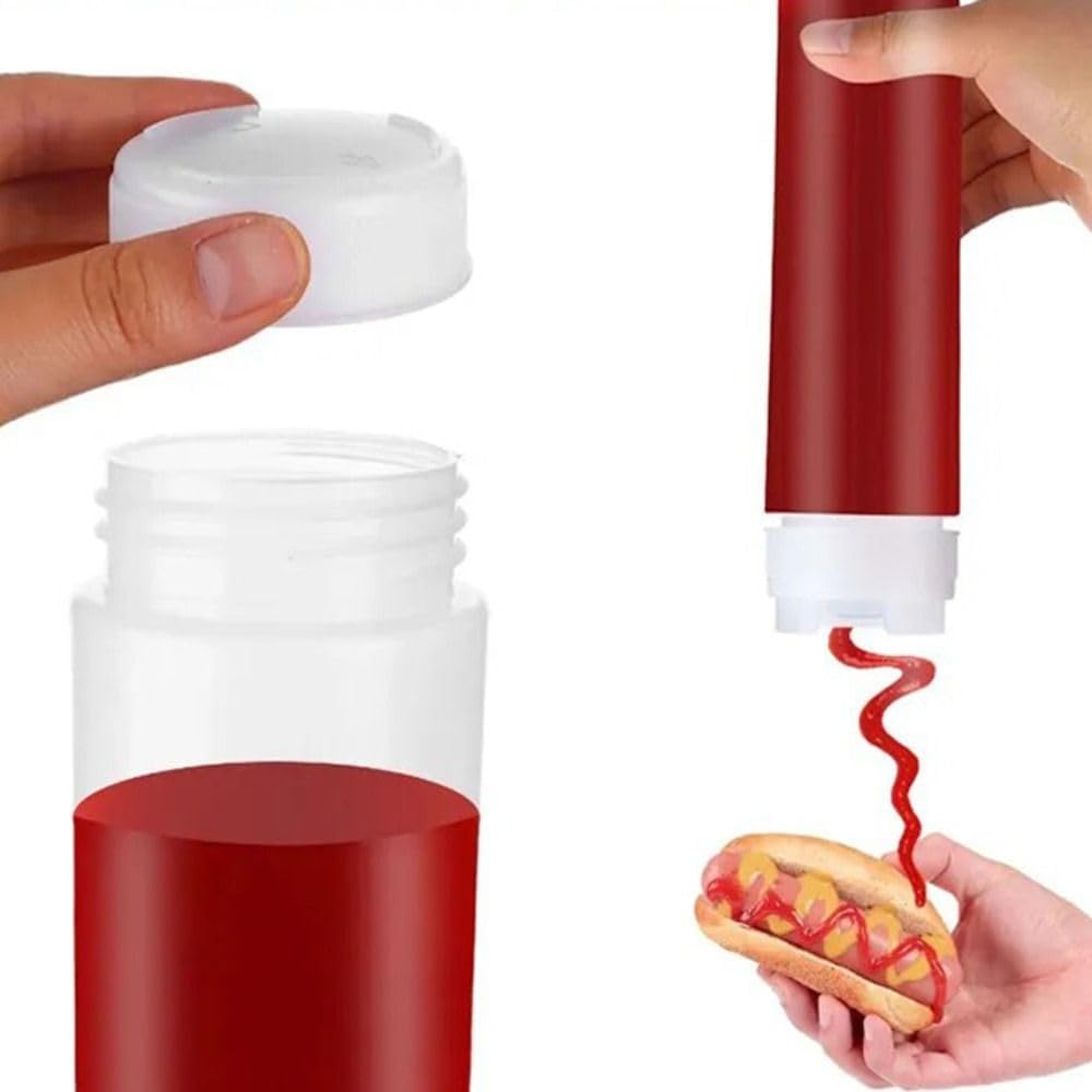 24oz Refillable Condiment Squeeze Bottle with Large Valve Yellow