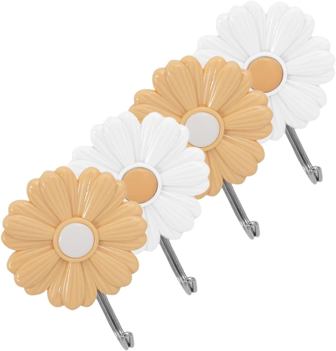 DOITOOL 4pcs Daisy Adhesive Wall Hooks