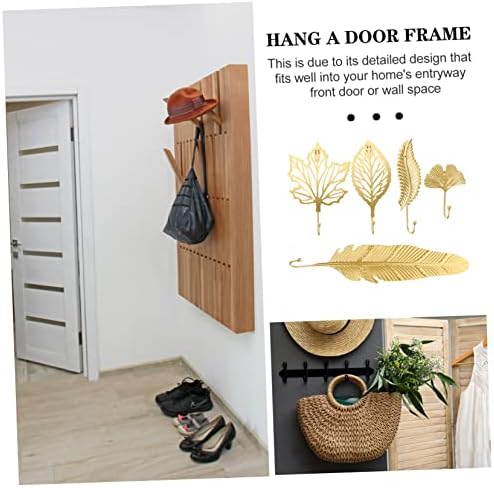 Healeved 5pcs Leaf Hook Wall Mounted Towel Holder