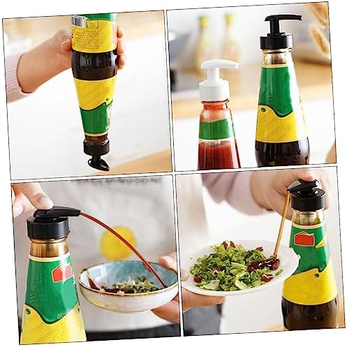 FOMIYES 20 Sets Reusable Pp Black Condiment Squeeze Bottles