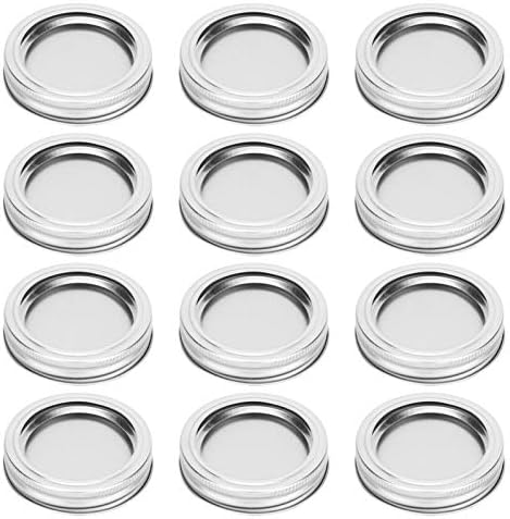 AUNMAS 12pcs Glass Jar Lid with Stainless Steel Sealing