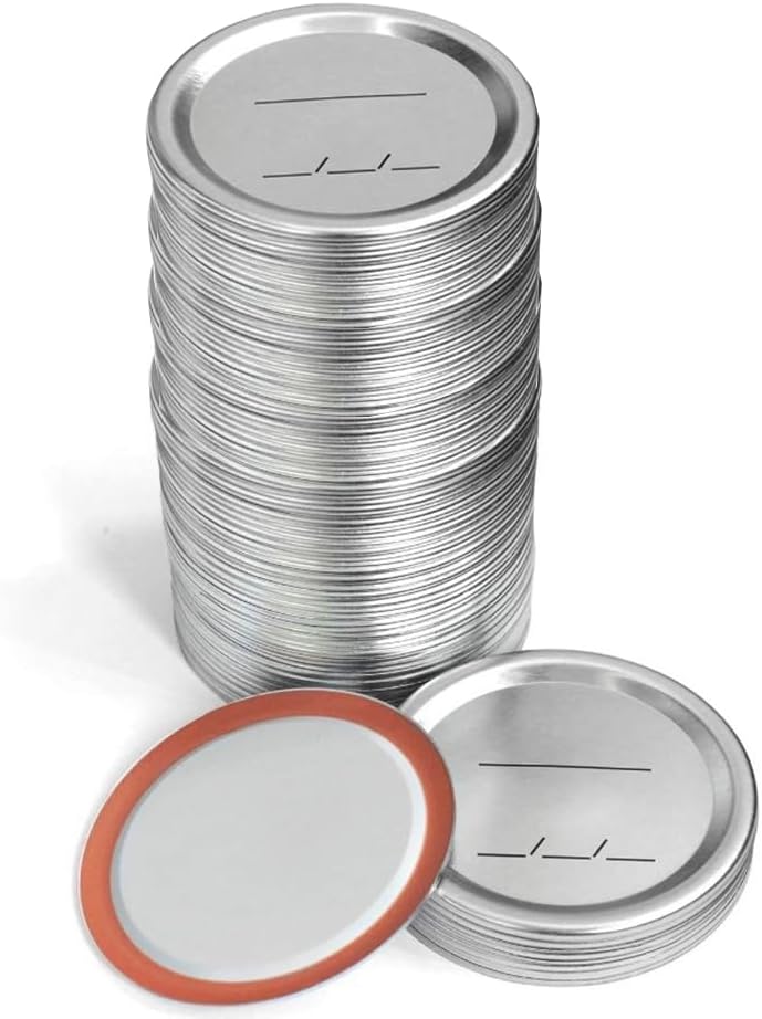 100pcs Wide Mouth Canning Lids for Ball Kerr Jars - Food Grade Airtight