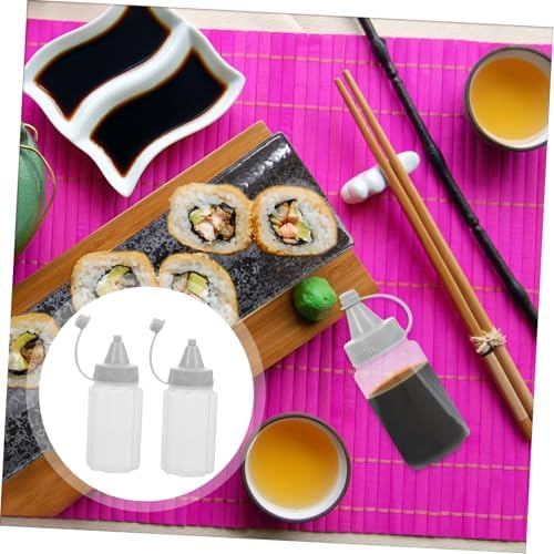 Hoement 4 Pack Mini Squeeze Bottles for Sauce Storage