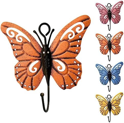 4 PCS Metal Butterfly Hooks Wall Decor