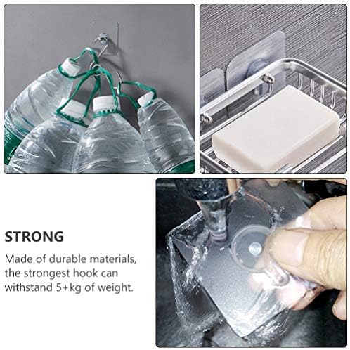 Alipis 10pcs Transparent Adhesive Ceiling Hooks No Nail No Trace