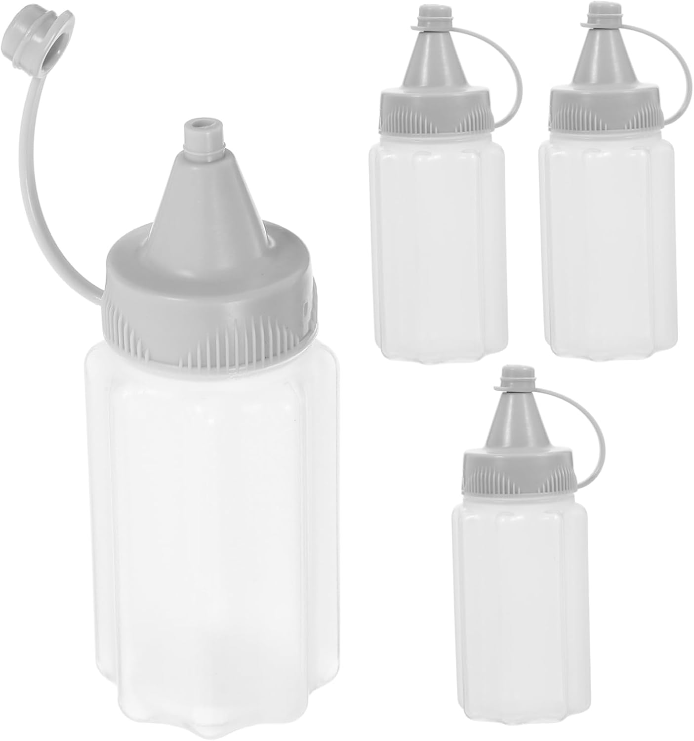 NAMOARLY 20 Pcs Dark Grey PP Condiment Squeeze Bottles