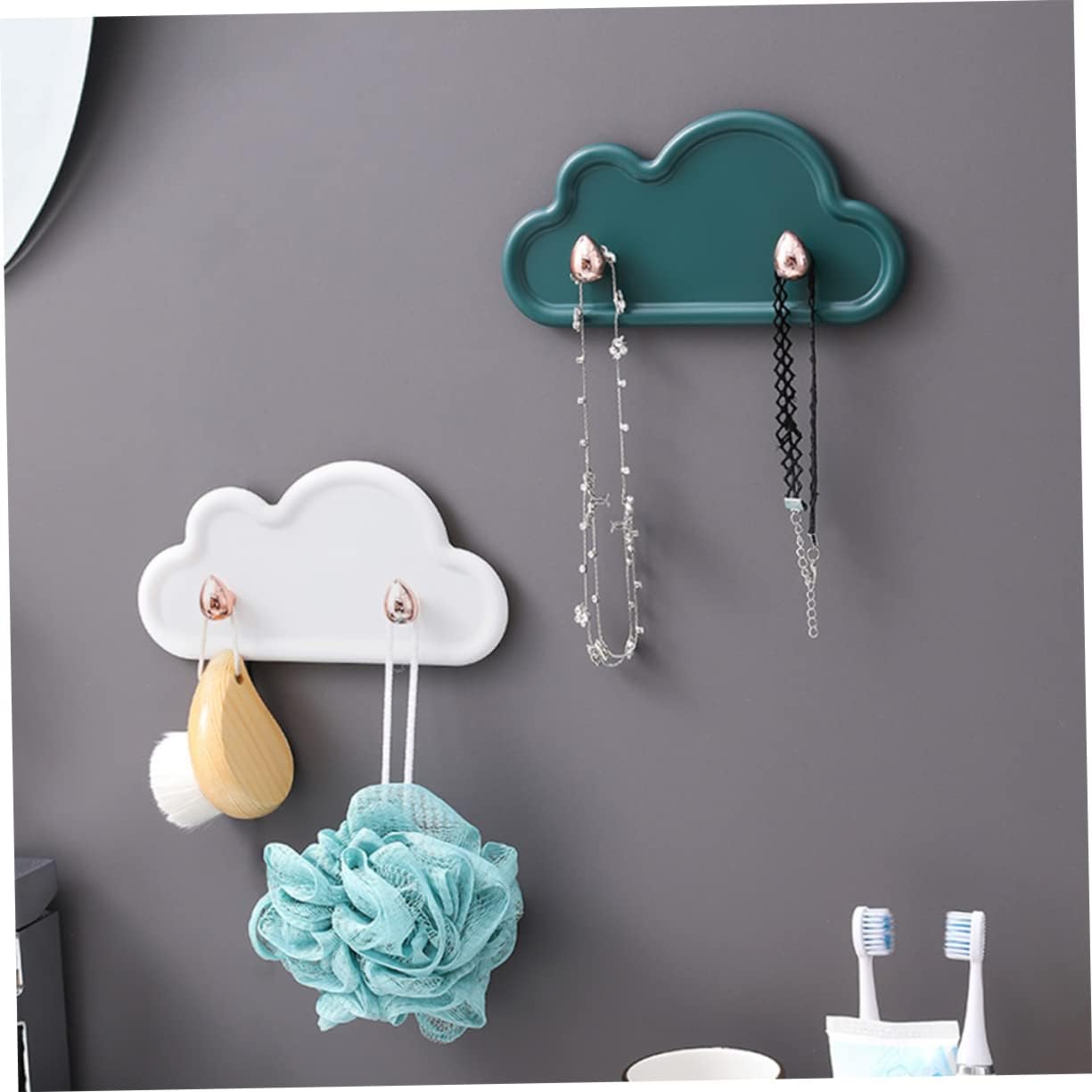 4Pcs Cloud Wall Hooks for Multi-Use Storage