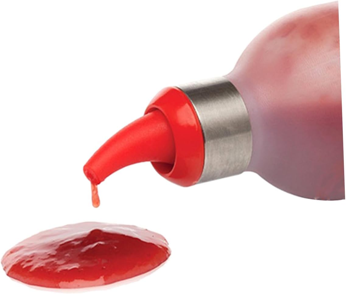 HOLIDYOYO Red 450ml Condiment Squeeze Bottle with Silicone Head