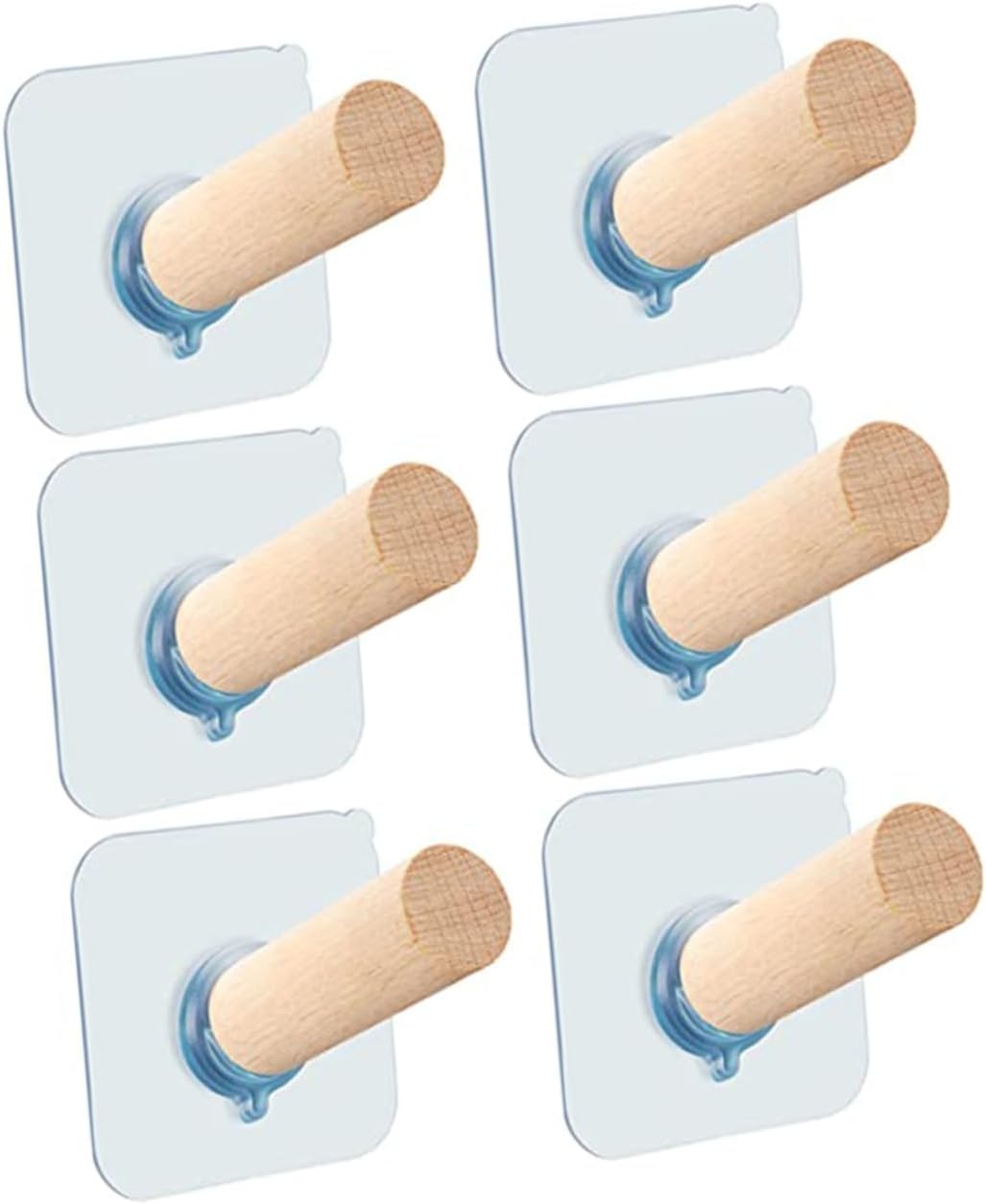 HOOTNEE 6pcs Extra Long Self-Adhesive Wall Hooks