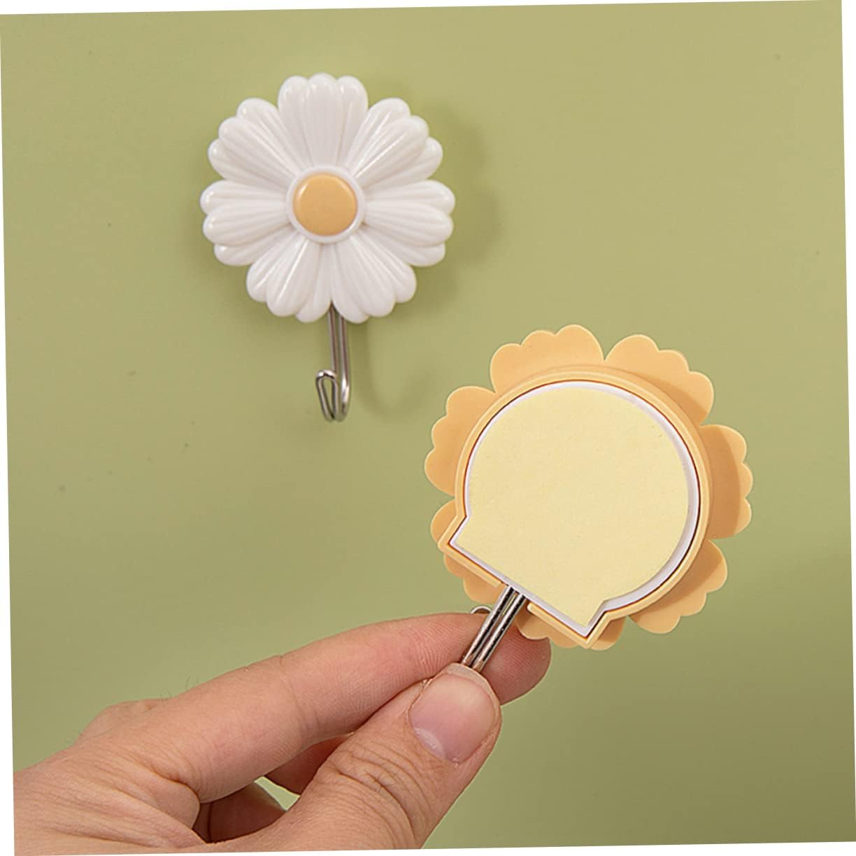 DOITOOL 4pcs Daisy Adhesive Wall Hooks