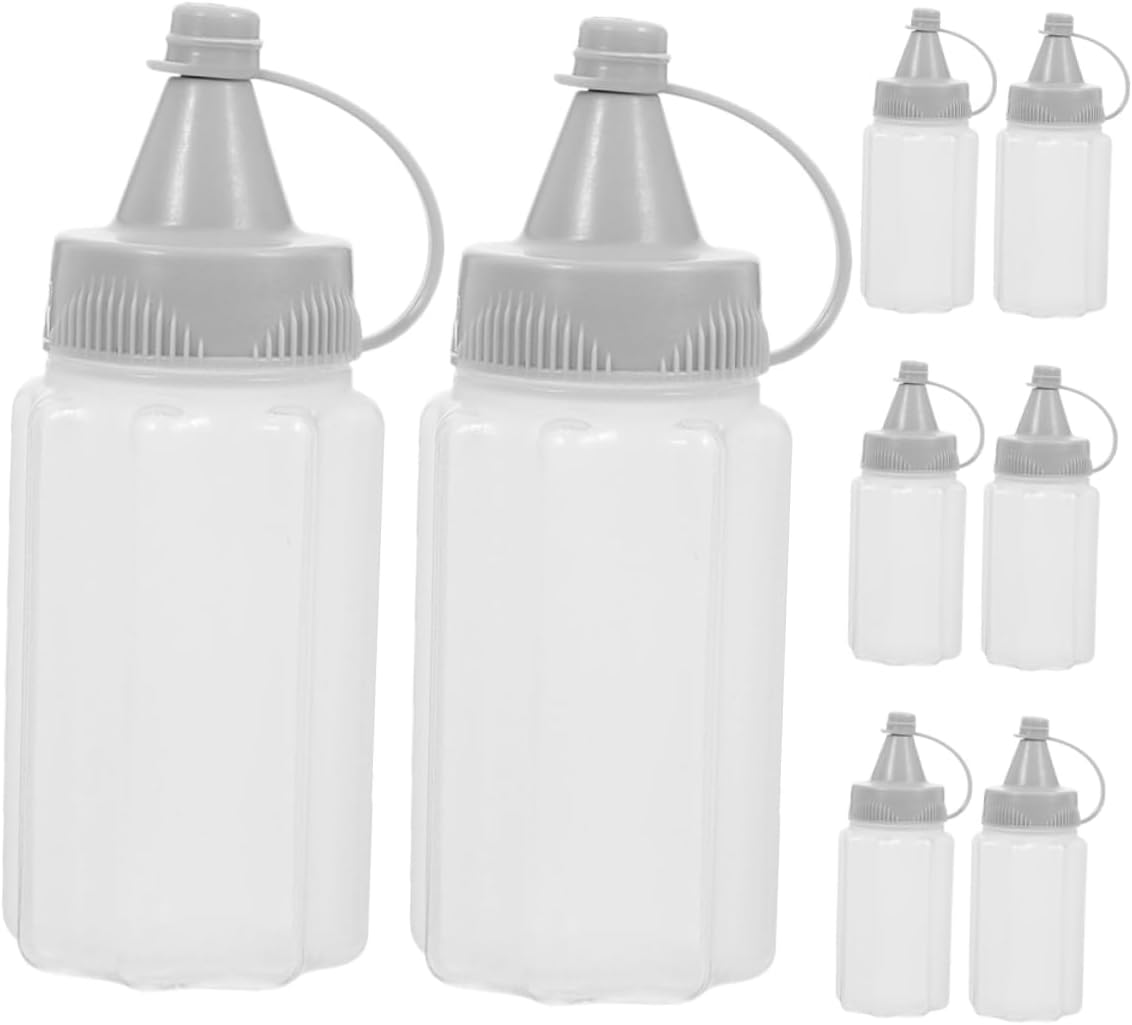 8PCS Reusable PP Condiment Squeeze Bottles 30ml