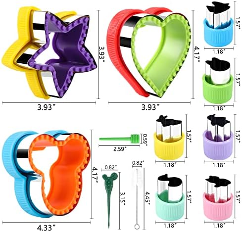 FASTSPOK 12Pcs Sandwich Cutter Sealer Set for Kids