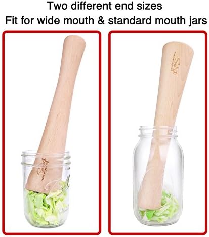 SOLIGT 12 Inch Wood Kraut Pounder for Canning