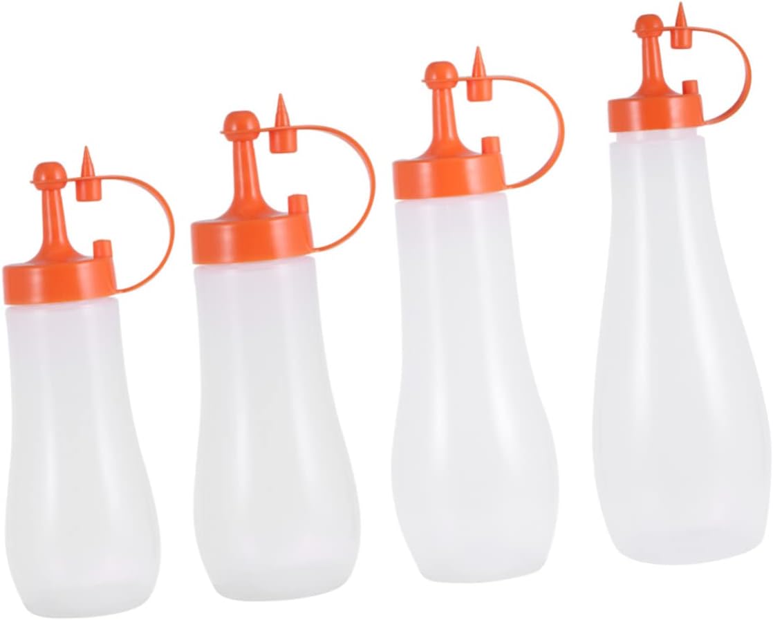 STOBAZA 3pcs Clear Condiment Squeeze Bottles