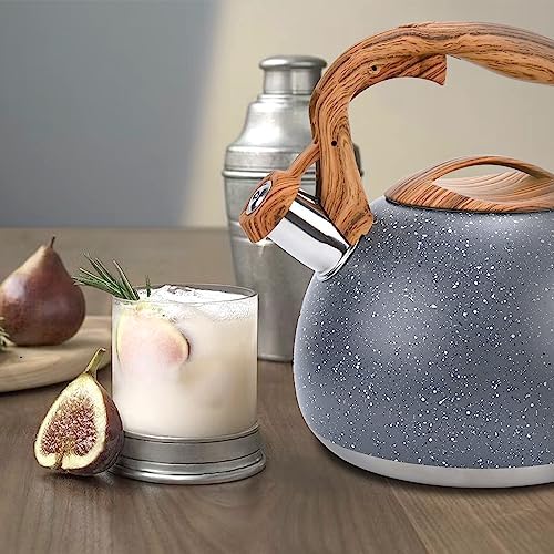 KIAADSY 32 Qt Whistling Tea Kettle with Heat Resistant Handle