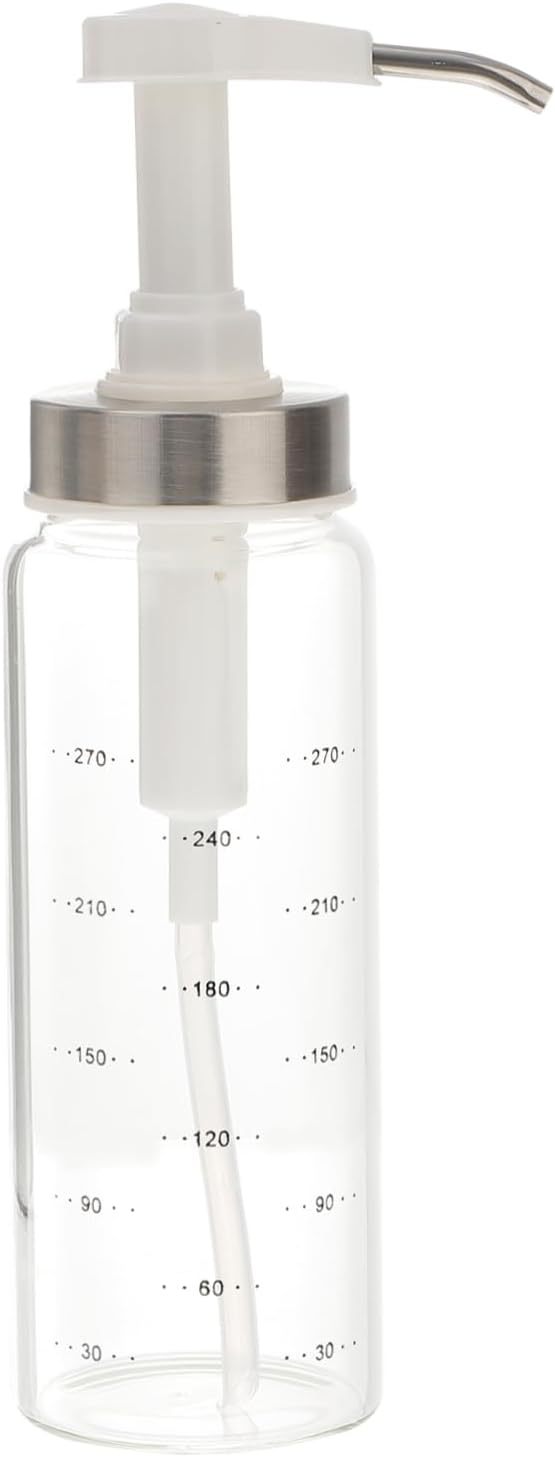 CIYODO 300ml Glass Sauce Press Bottle with Spring Lid