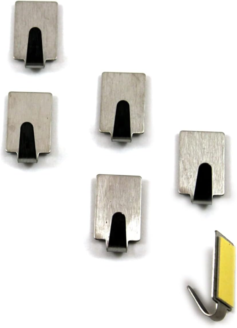 PRETYZOOM 36pcs Adhesive Stainless Steel Hooks for Wall Towel Rack No Drilling