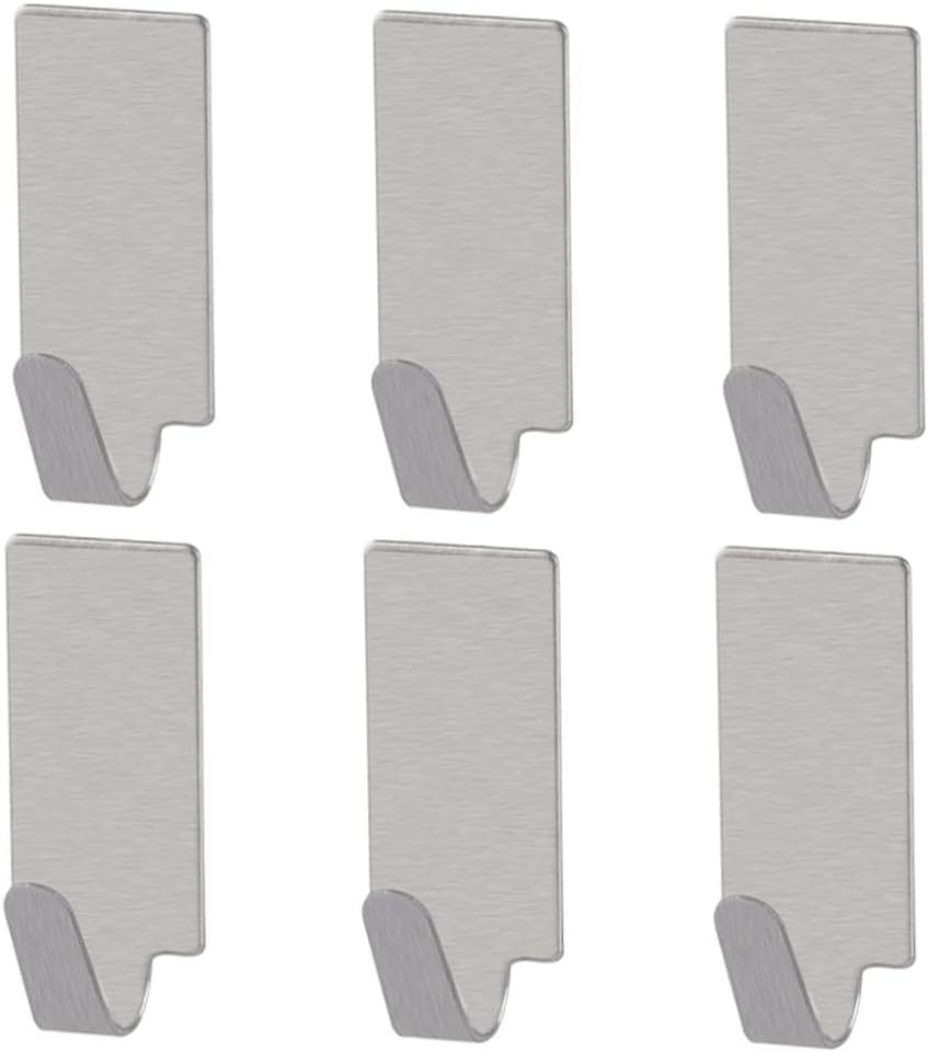 PRETYZOOM 36pcs Adhesive Stainless Steel Hooks for Wall Towel Rack No Drilling