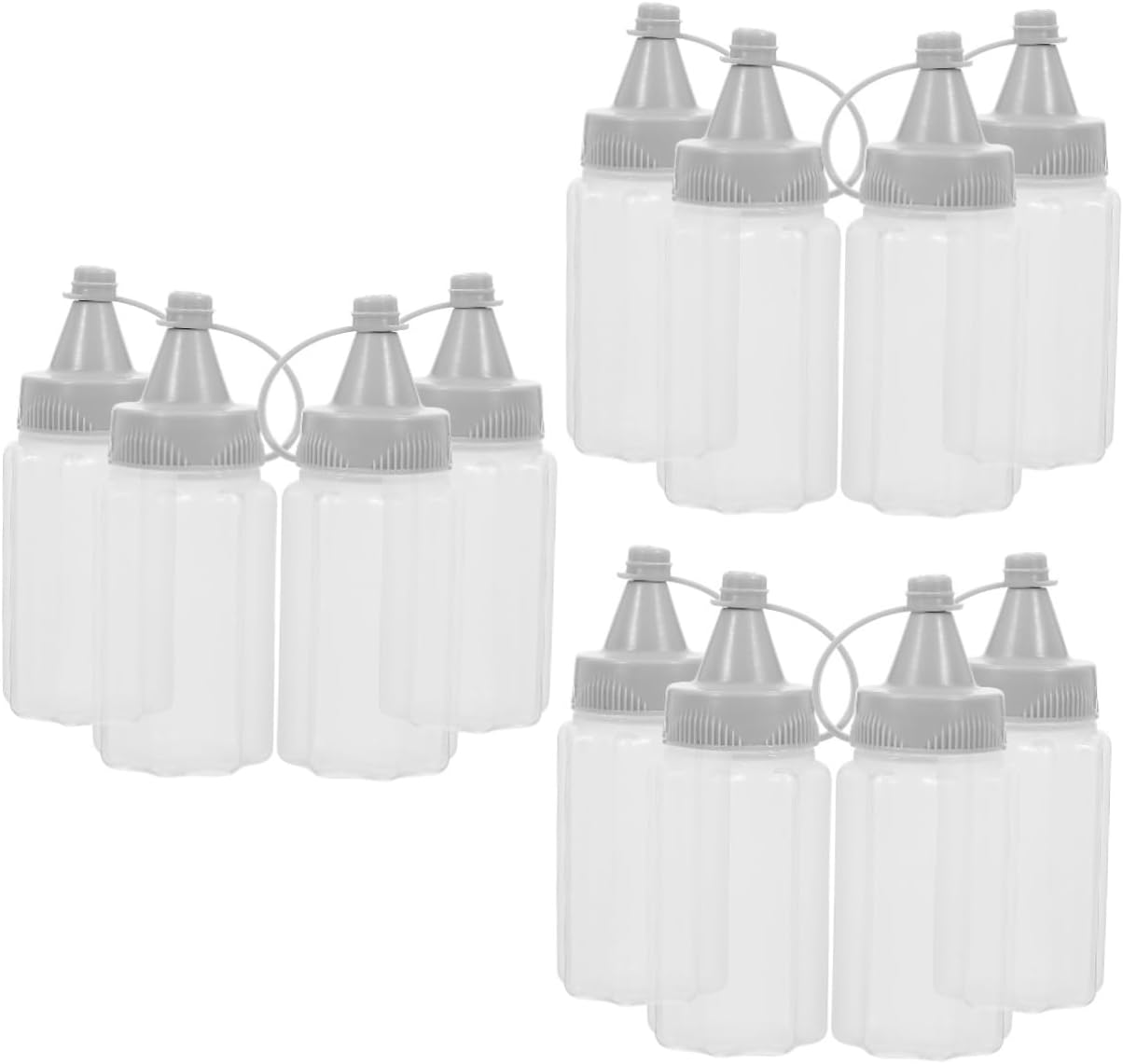 3 Sets Reusable Squeeze Condiment Bottles for Outdoor Use