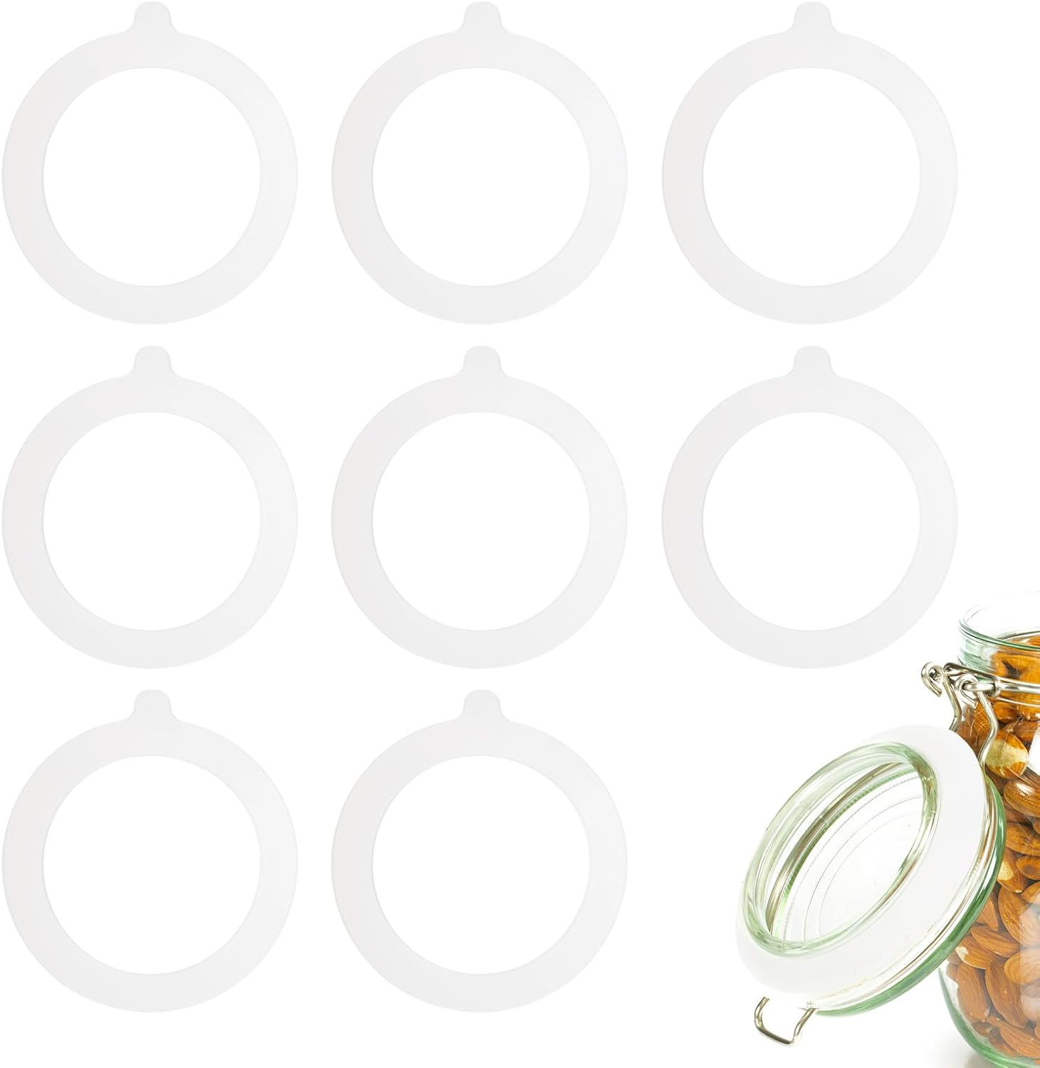 Uxcell 9 Pcs Silicone Gasket for 37 Inch Glass Jars