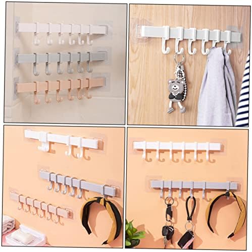 3Pcs Kitchen Bathroom Towel Hook Rack with Adjustable Hooks