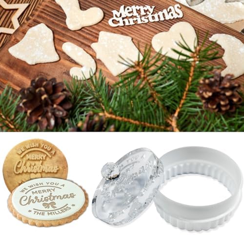 Personalized Cookie Stamp with Family Name Logo 3D Raised Design