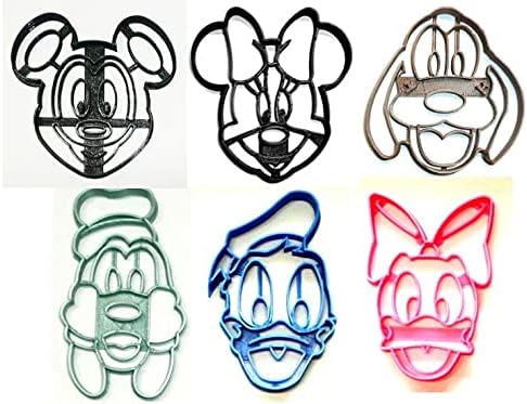 Themed Magical Mouse and Friends Face Cookie Cutters Set of 6