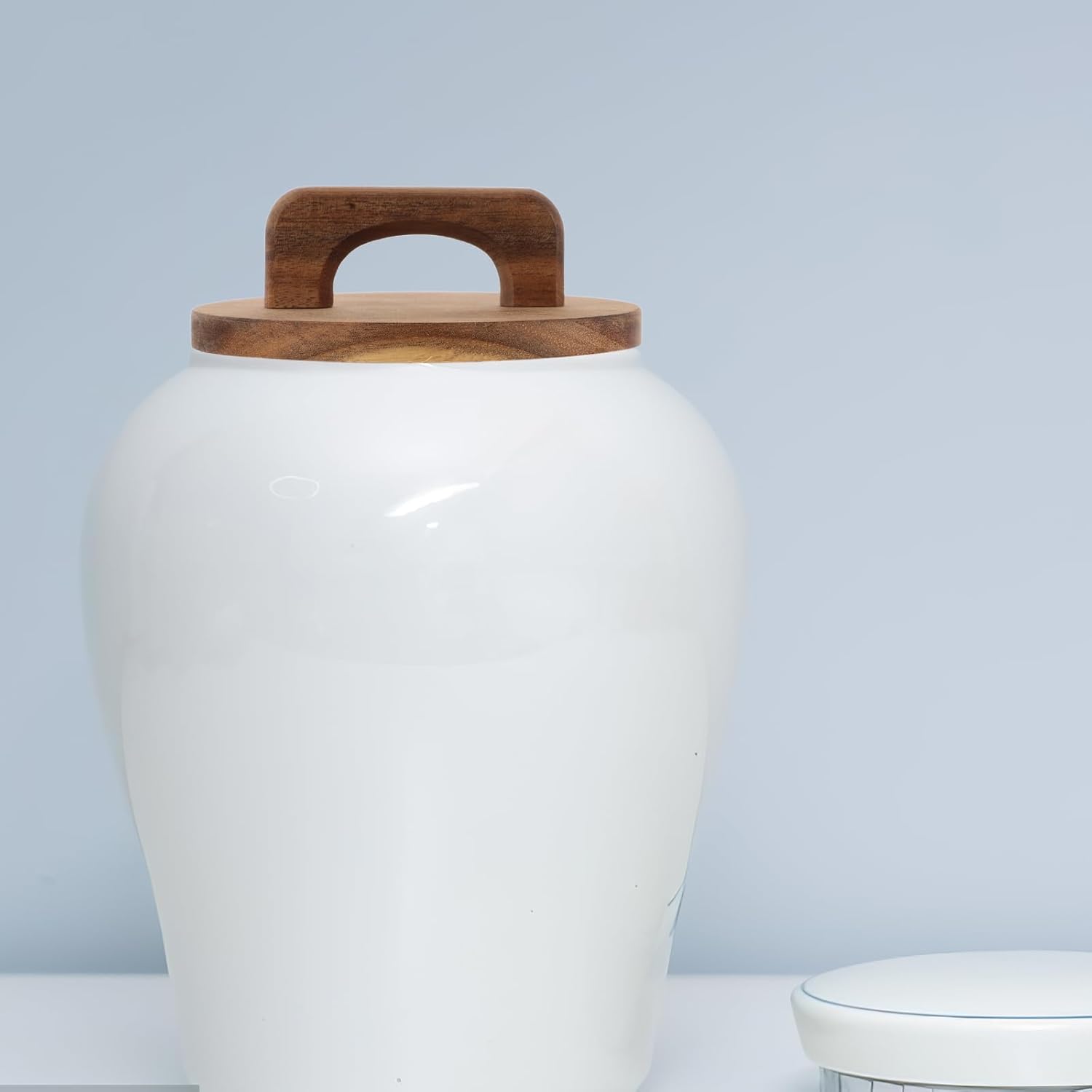 Zerodeko Wood Sealed Jar Lid with Handle
