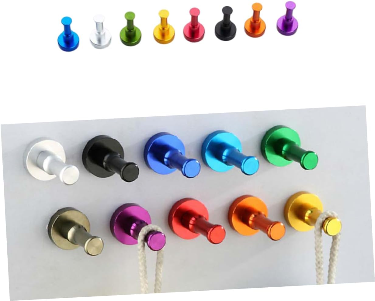 10 Pack Solid Aluminum Wall Hooks