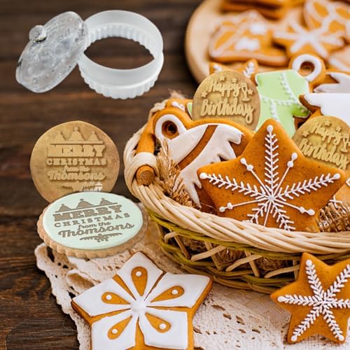 Personalized Christmas Cookie Stamp with Family Logo 3D Design